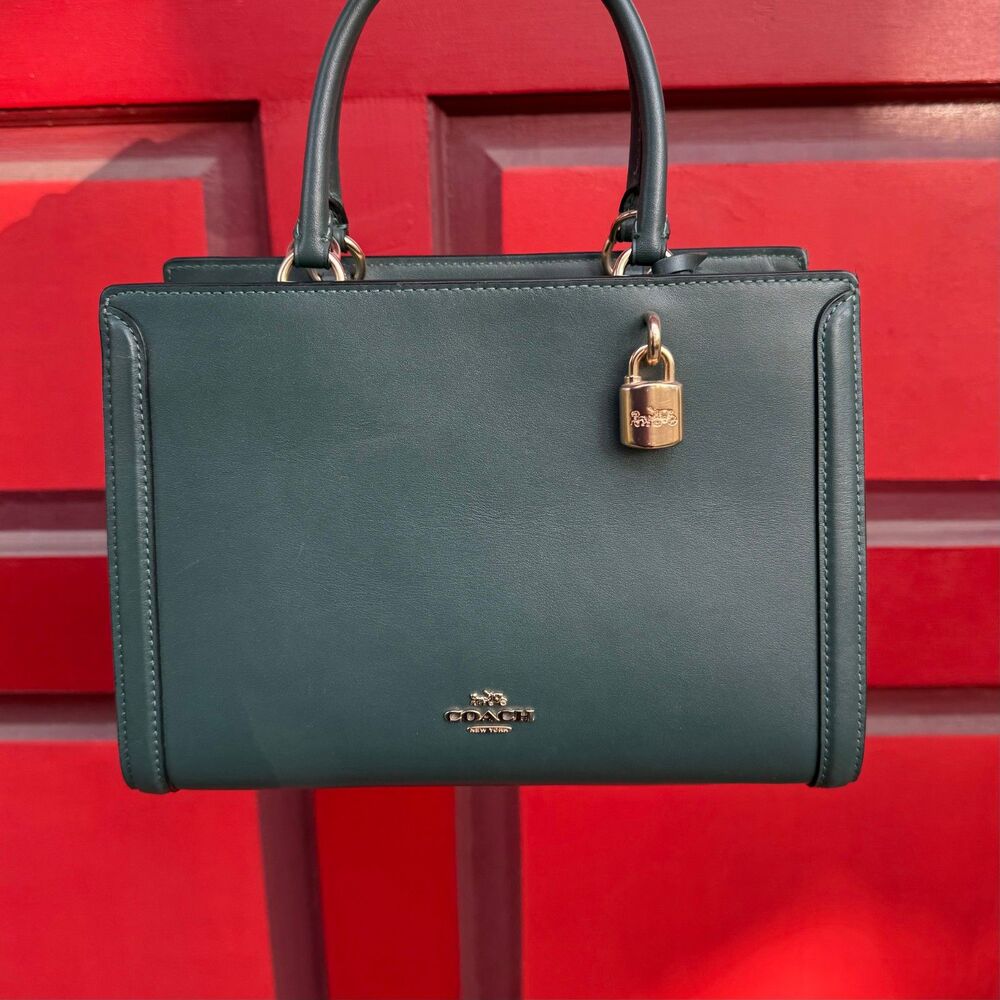 Coach Zoe Carryall Teal Leather Tote Crossbody Bag Creed G1981-F72667 - Picture 10 of 14